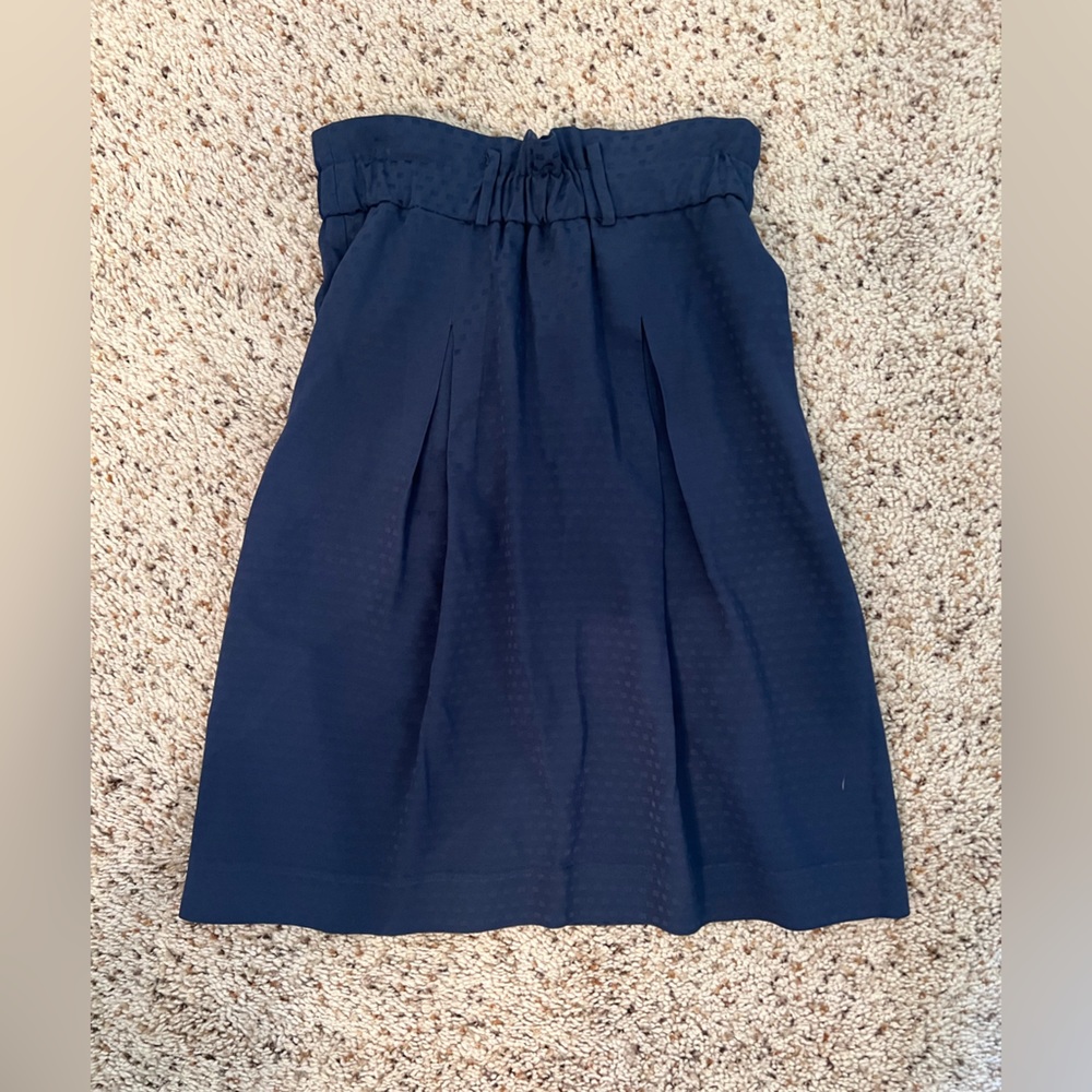 Reiss Navy Silk Skirt